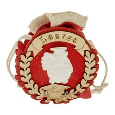 12X ALLORO Scatolina legno portaconfetti 8 cm BOMBONIERA LAUREA 19QB