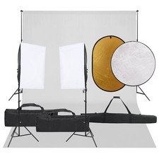 Kit per Studio Fotografico con Set Luci, Fondale e Riflettore vidaXL
