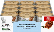 NATURE'S CREATIONS Cibo Umido per Gatti Adulti Trancetti Di Tonnetto Naturale in