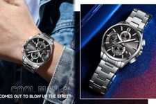 Orologio Da Polso Curren 8475 Uomo Business Cronografo Silver Nero lac