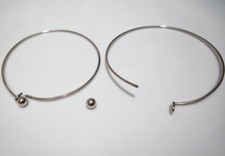 1pz base  bracciale  in acciaio inox 6,2cmx1,5mm con pallina svitabile bijoux