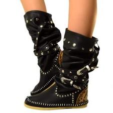 Indianini Ibiza in Pelle Neri con Fibbie Originali KikkiLine