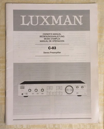 Luxman istruzioni bda - luxman, c-03