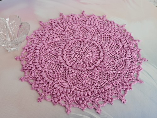 Crocheted cotton doily deep - crocheted, doily,