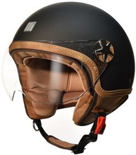 CASCO MOTO MOTOCUBO JET ANT VISIERA A OCCHIALE NERO OPACO TG S