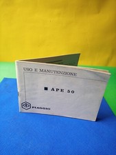 LIBRETTO USO E MANUTENZIONE APE 50 E APE 250 PIAGGIO 1°EDIZIONE