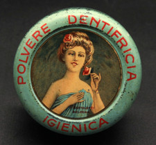 Antica Scatola Latta Pubblicità Polvere Dentifricia Igienica Bortolotti Bologna