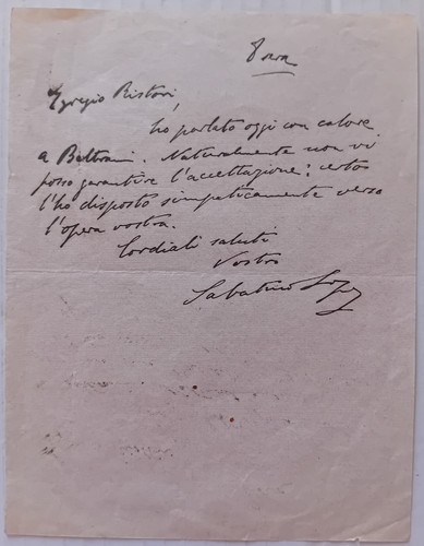Lettera autografa sabatino - autografa,
