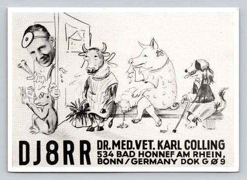 Scheda ham radio qsl - qsl, dj8rr