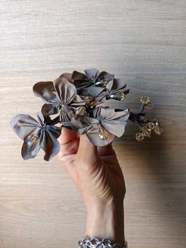 Spilla grande fiori cristalli - spilla,