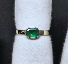 14K Oro Giallo Smeraldo Anello