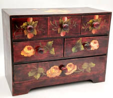 CASSETTIERA PORTA GIOIE DA COMO' - LEGNO DECORATO  A MANO FLOREALE