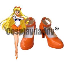 IN STOCK Sailor Moon Minako Aino Sailor Venus scarpe cosplay cinturino arancione tacco