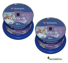100 Verbatim 43512 dischi vuoti DVD+R 16x 4,7 GB DVD stampabili senza identificazione Taiwan