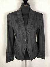 KENZO PARIS Giacca Donna Lana Viscosa Gessata Elegante Woman Jacket Sz.S - 42