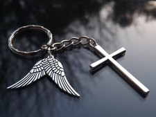 Silver Crucifix Keyring with