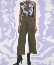 Jeans Zara pants pantalon 5 pockets culotte pant jeans Kaki 32 XXS Perfetti
