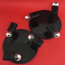 TWO BLACK TWIN UFO LAMPS