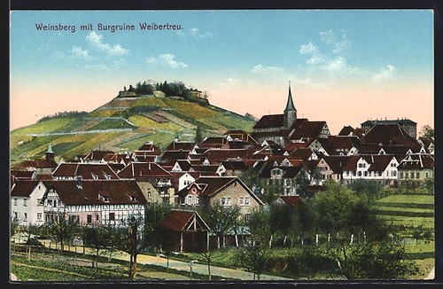 Cartolina weinsberg veduta - cartolina, weinsberg,