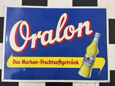 Oralon Das Marken - bevanda a base di succo di frutta vecchia insegna in latta 1970 circa