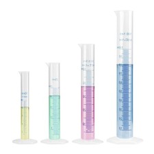 LATRAT Set di 4 cilindri graduati in plastica 10/25/50/100 ml per lab
