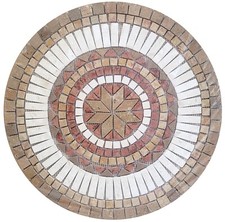 Rosoni 60 CM rosone mosaico tondo in marmo Sahara Travert. Noce su rete diametro