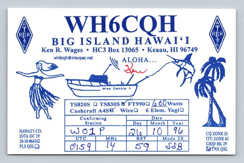 Radioamatore qsl wh6cqh - radioamatore,