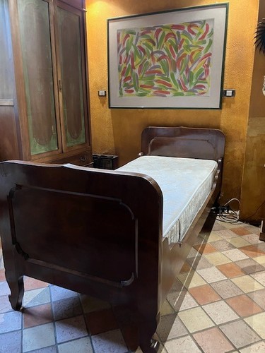 Letto singolo legno - in, noce