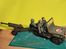 Madelman Altaya unidad artilleria con jeep y cañón.