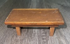 Tavolino da caffè vintage casa delle bambole in legno marrone fatto a mano 