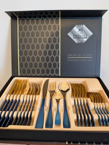 Set posate acciaio inox - oro, 24