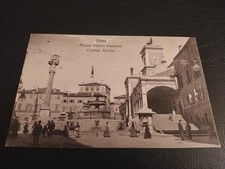 UDINE PIAZZA VITTORIO EMANUELE COLONNA STORICA ANTICA CARTOLINA ANIMATA