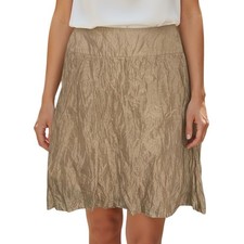 Gonna stropicciata CHAIKEN misto seta marrone dorato scintillante foderata nuova senza etichette taglia 4