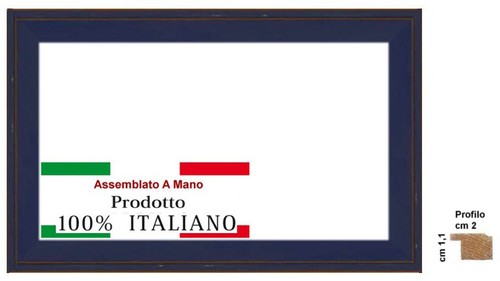 Cornice legno blu effetto - cornice,