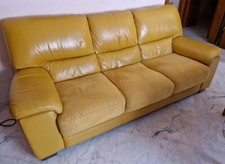 DIVANO in pelle con sedute in