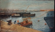 Dipinto Porto Di Genova, Olio