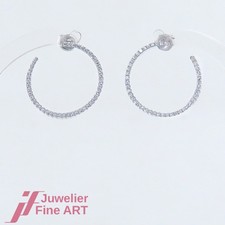 FHT - Orecchini - rotondi - 90 brillanti (diamante) totali Oro bianco 0,45 ct - 14 carati/585