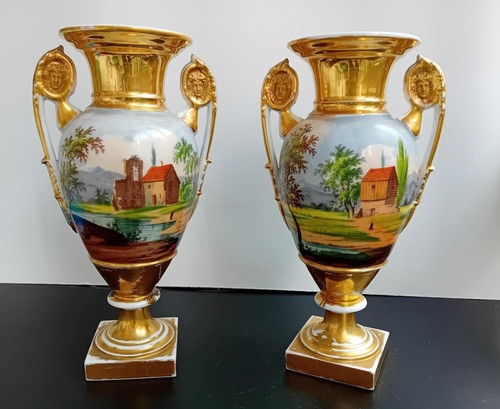 Coppia antichi vasi anfora - antichi, ad