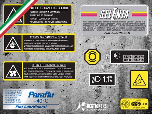 Kit adesivi vano motore - kit,