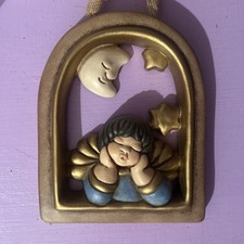 Thun,formella Con Angelo Luna E Stelle,cm 13x16