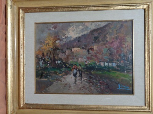 Vecchio quadro dipinto mano - a,