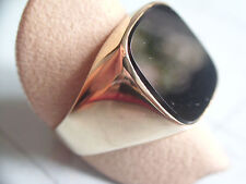 anello uomo largo oro 333 con onice, anello oro 333 pesante misura 65 con onice