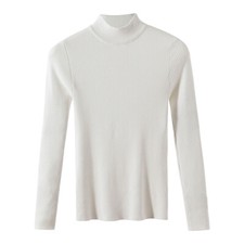 Donna Maglia Maglione collo a Lupetto Top Manica Lunga Intima Slim Fit