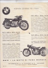 volantino BMW MOTO MOTOCICLETTA intermoto tizzoni milano  R67 R50 ECC su velina