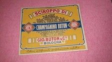 Etichetta liquore vintage originale Champagnino BUTON