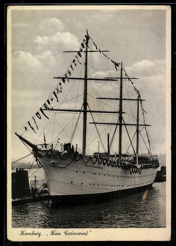 Amburgo nave vela - ak,