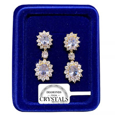 Fiori Orecchini da donna pl. oro Giallo 18K con Cristalli Zirconi S69