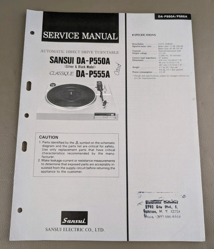 Sansui p550a da p555a - sansui, da-p555a