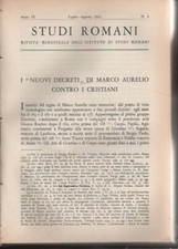 Marta Sordi - I "NUOVI DECRETI" DI MARCO AURELIO CONTRO I CRISTIANI