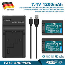 2x NP-FP50/NP-FH50 batteria + caricabatterie per Sony DVD106E,DVD103,DVD105,NP-FH30,NP-FH40